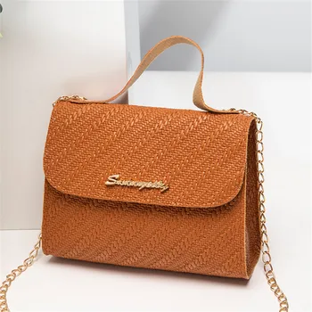 Embossing Chain Square Bag PU Leather Large Capacity Shoulder Crossbody Mobile Phone Bag For Women 1