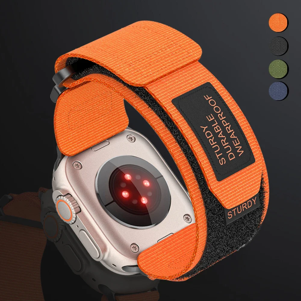 

Ремешок нейлоновый для Apple Watch Ultra 2, спортивный холщовый браслет-петля для iwatch Series 9 8 7 6 SE 5 4 40 мм, 49 мм 45 мм 42 44 41 мм