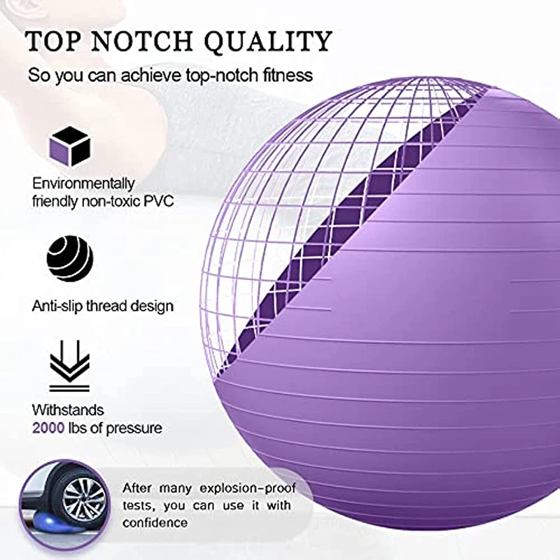 Pilates Yoga Ball Medicine Exercise Balls Fitness Core Stability Balance Strength Thickened Explosion-proof