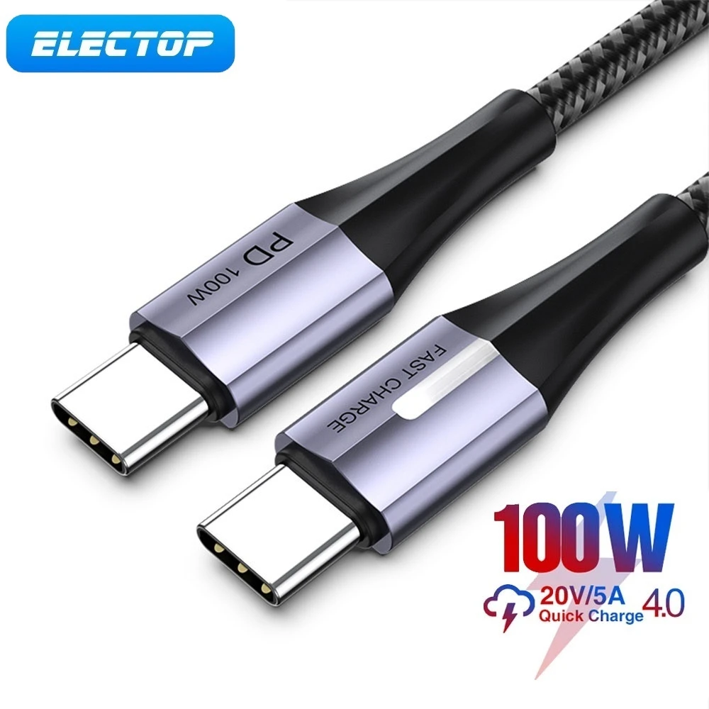 Electop 100w Usb C Cable Fast Charging With Led Lights Type C Data