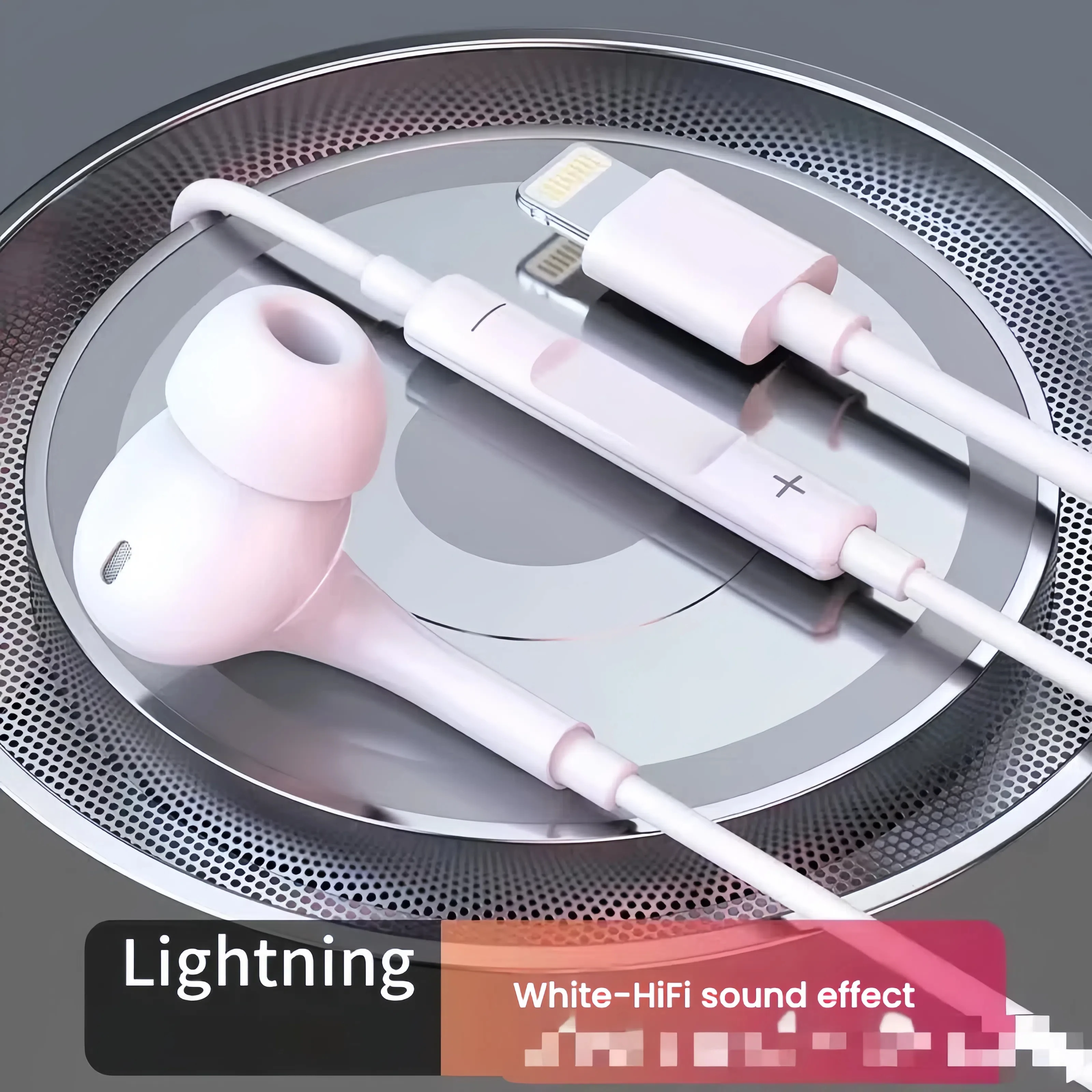 iCloud wired earphones with digital chips fully compatible with All iPhone 5-13 Stereo 1.2M
