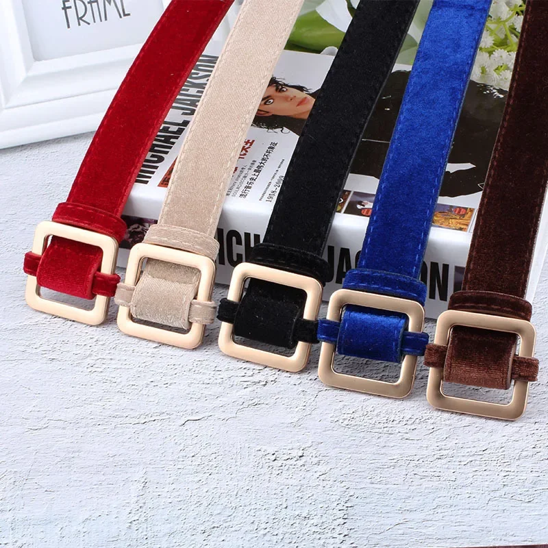 Velvet Sweater Accessories for Women's Belt Dresses with Square