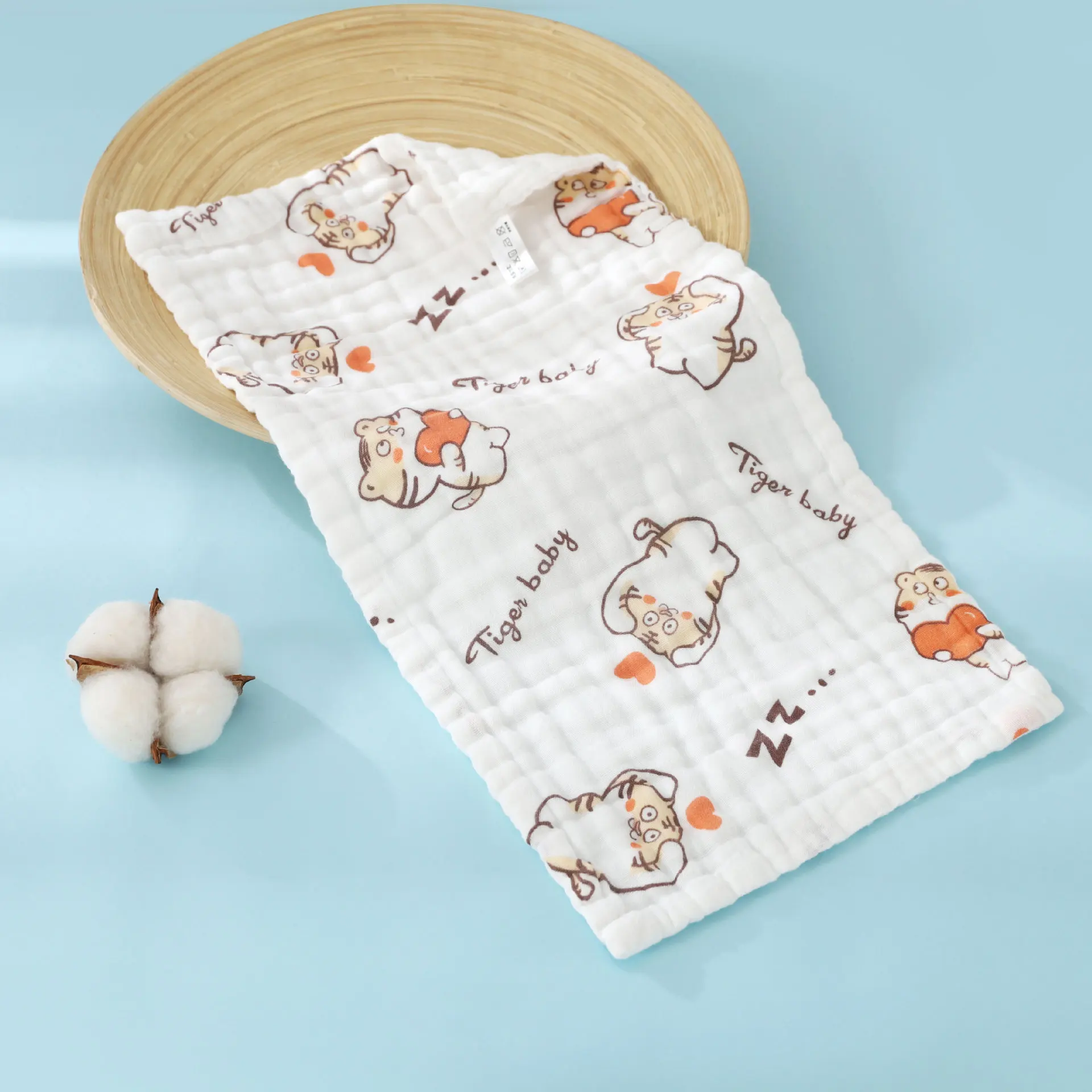 25x50cm Baby Six-layer Pure Cotton Gauze Small Towel Face Towel Square Mouth Baby Washcloth