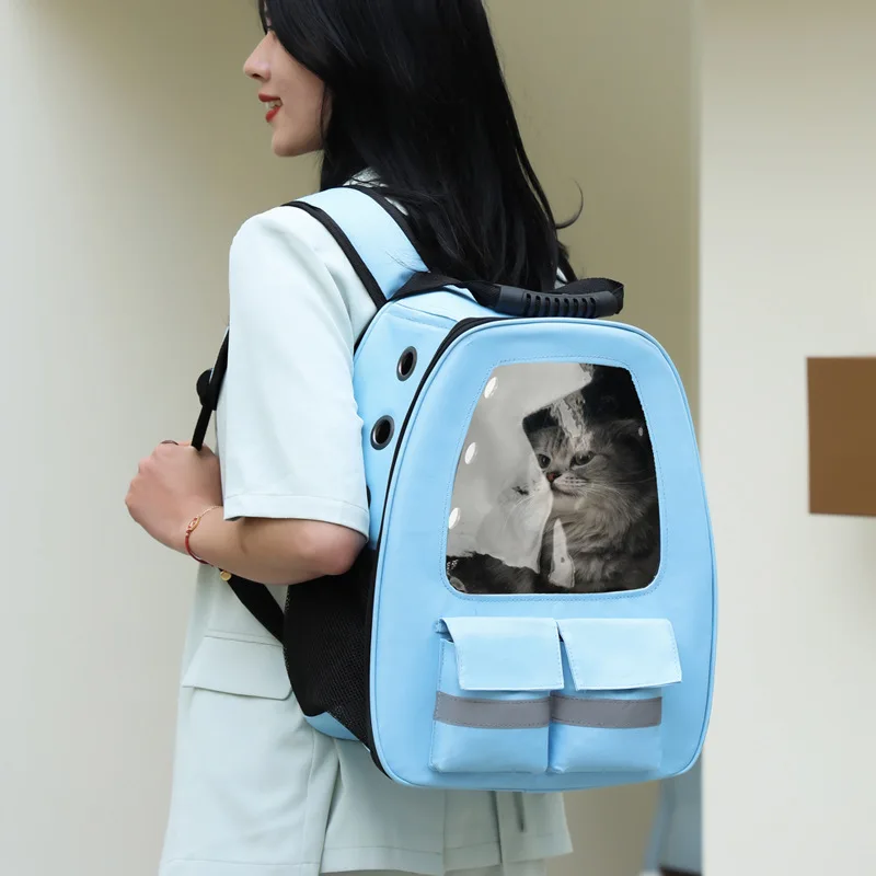 

Pet Cat and Dog Going Out Carrying Bag Space Capsule Backpack Cage Double Shoulder Transparent Breathable Waterproof Portable