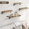 Floating Wooden Shelves Display Shelf Solid Wood Shelves Wall Storage Rack for Bedroom Kitchen Home Decoration Plant Holder 1
