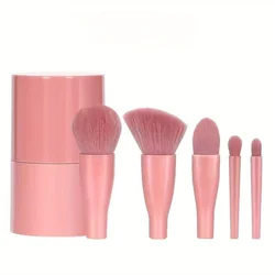 5 - Piece Makeup Brush Set for Women - Powder, Foundation, Blusher, Contour, Eyeshadow, Brow & Lashes Beauty Tools (A)