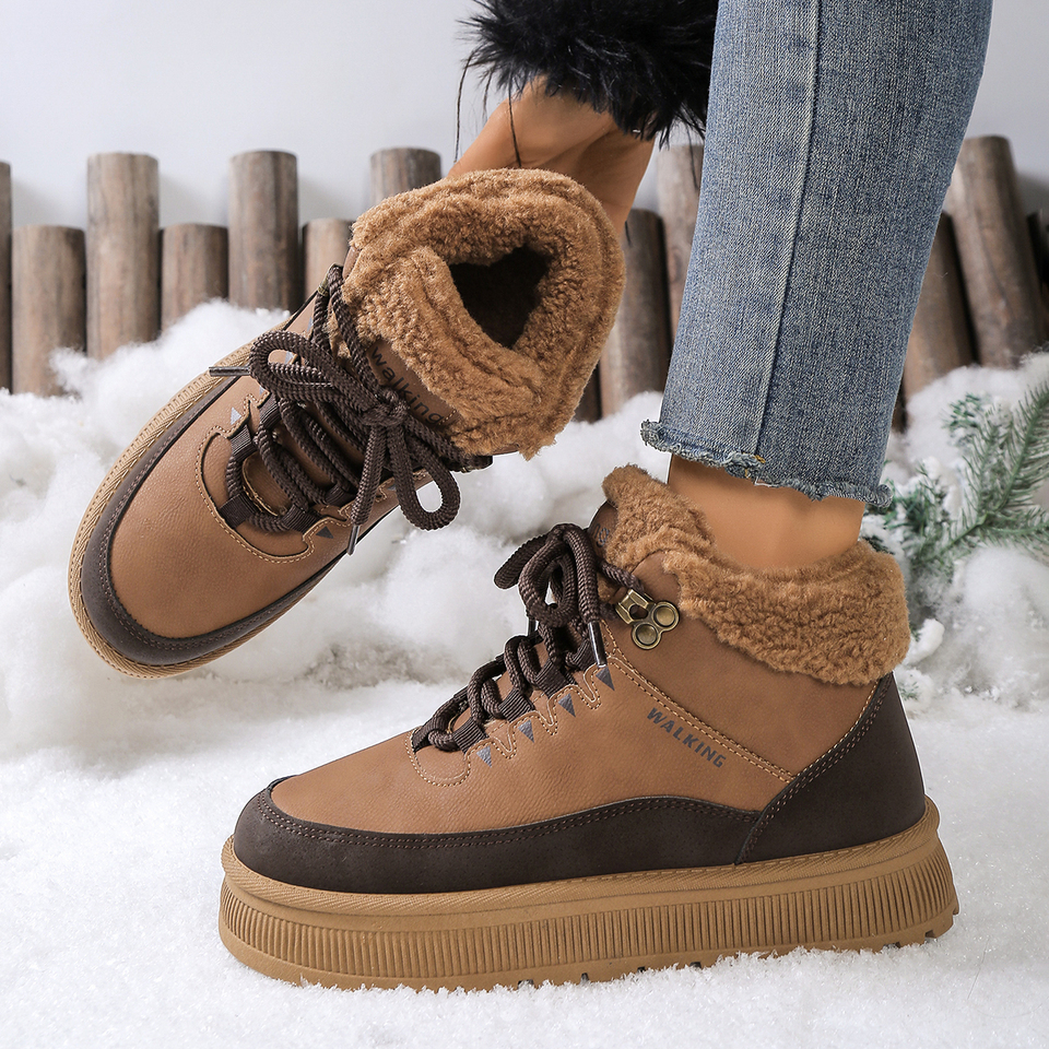 New Winter Round Toe Thick Soled Women's Boots Fashion Casual Comfortable Warm Cotton Shoes Women's Ankle Boots