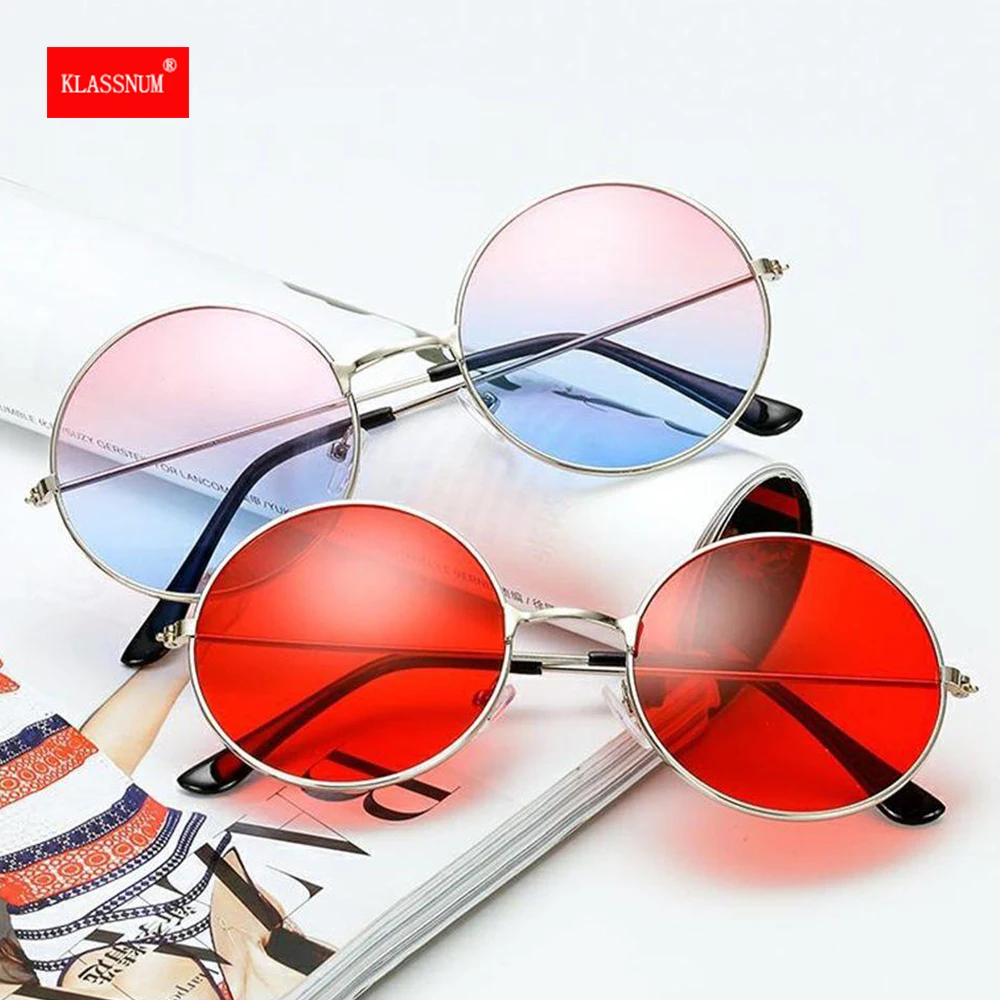 Retro Round Sunglasses For Women And Men Alloy Frame Designer_voghion.com
