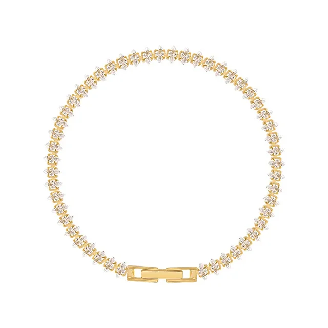 Luxury Roman Crystal Geometric Chain Bracelets for Women Trendy Goth Full Rhinestone Marquise Charm Bracelet Wed Jewelry Gift 6