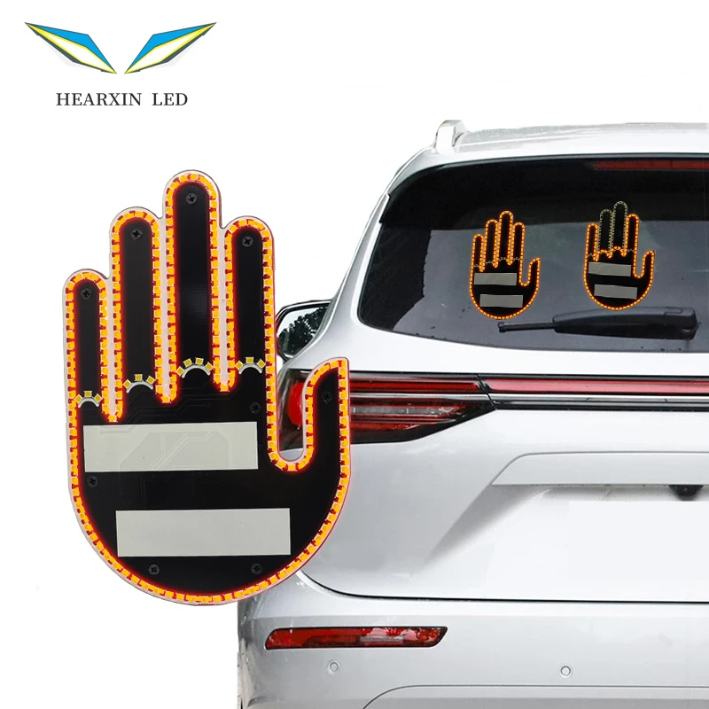 

LED Illuminated Gesture Light Car Finger Light Road Rage Signs Gesture Light Hand Lamp Sign LED Hand Novelty Car Interior Decor