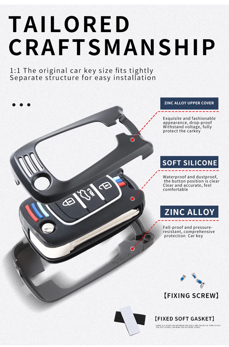 Lega Silicone 3 pulsanti Flip Cover telecomando portachiavi per Kia K2 K5 Pro Ceed HYUNDAI I20 I30 I40 copertura chiave auto SANTA - S129d6e5be77f480eb95c702db3a852e6X