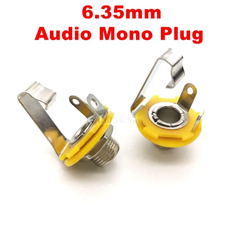 10 Pcs 6.35mm / 6.5mm 2 Pole Mono Plug With/no Switch Jack Audio Female