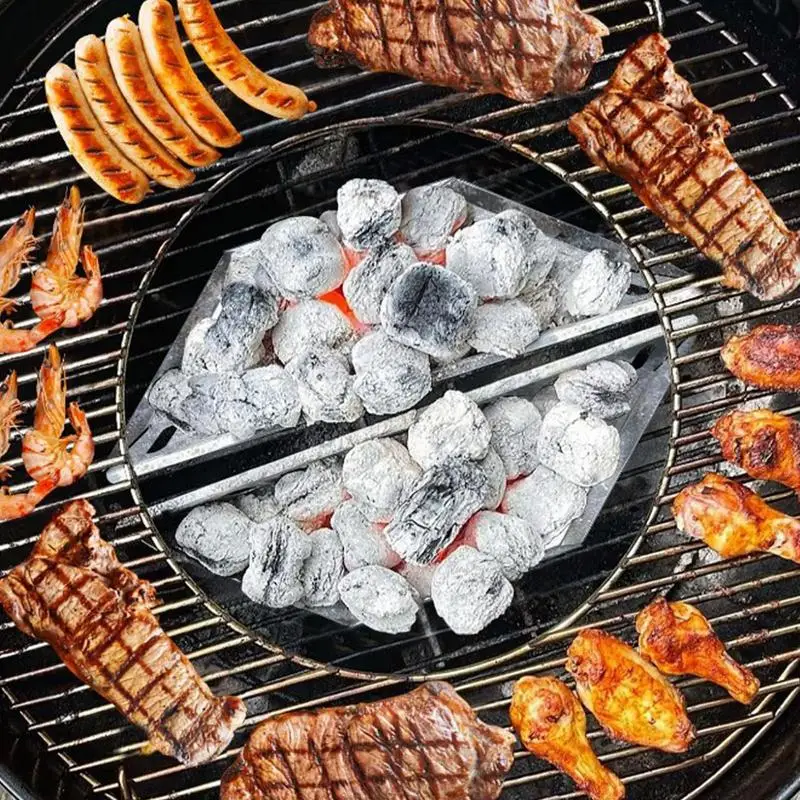 Grill Baskets Heavy Duty Multi-Functional Charcoal Divide Outdoor Cooking Tools & Accessories For Family Gatherings Garden