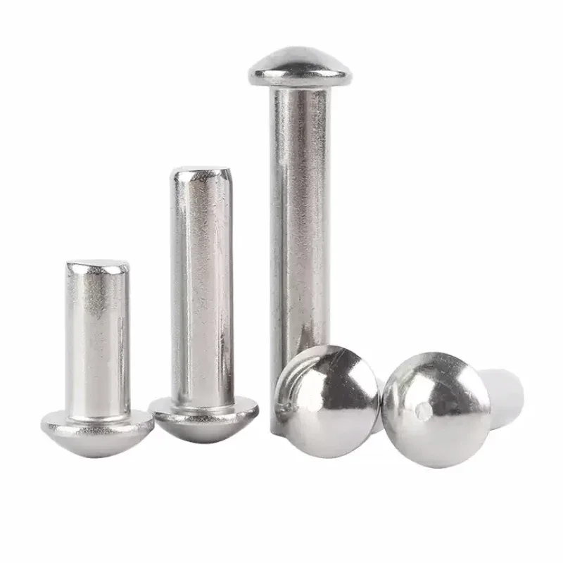 Rivets and Fasteners Rivets and Screws 304 Stainless Steel Solid Round Head Rivet Self-plugging Rivet Semi-round Head Hammer Type M2.5 M3 M4 M5 M6 M8