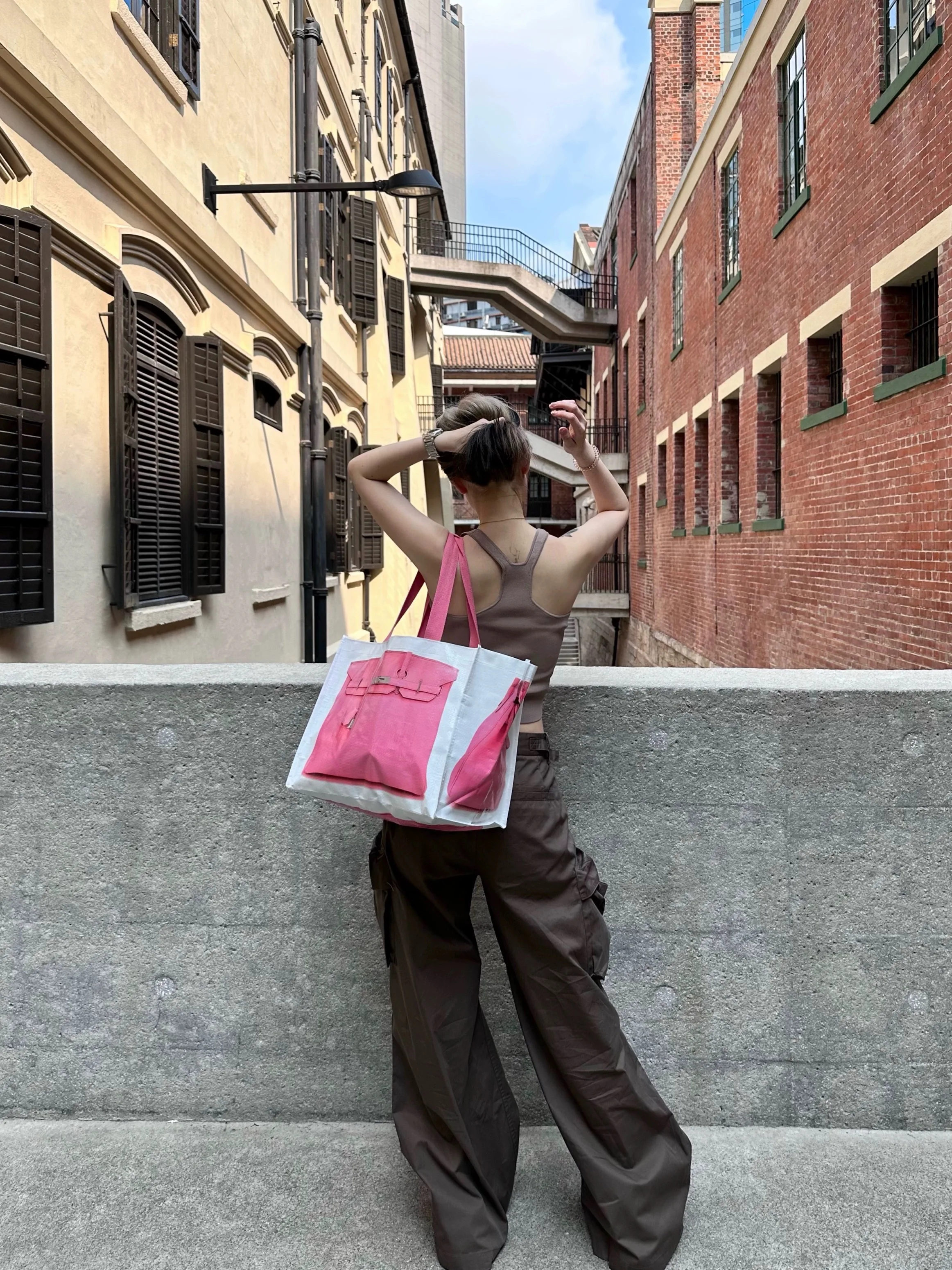 INS blogger spoof idea grocerybags remake Fitness Casual Bag Birkin bag