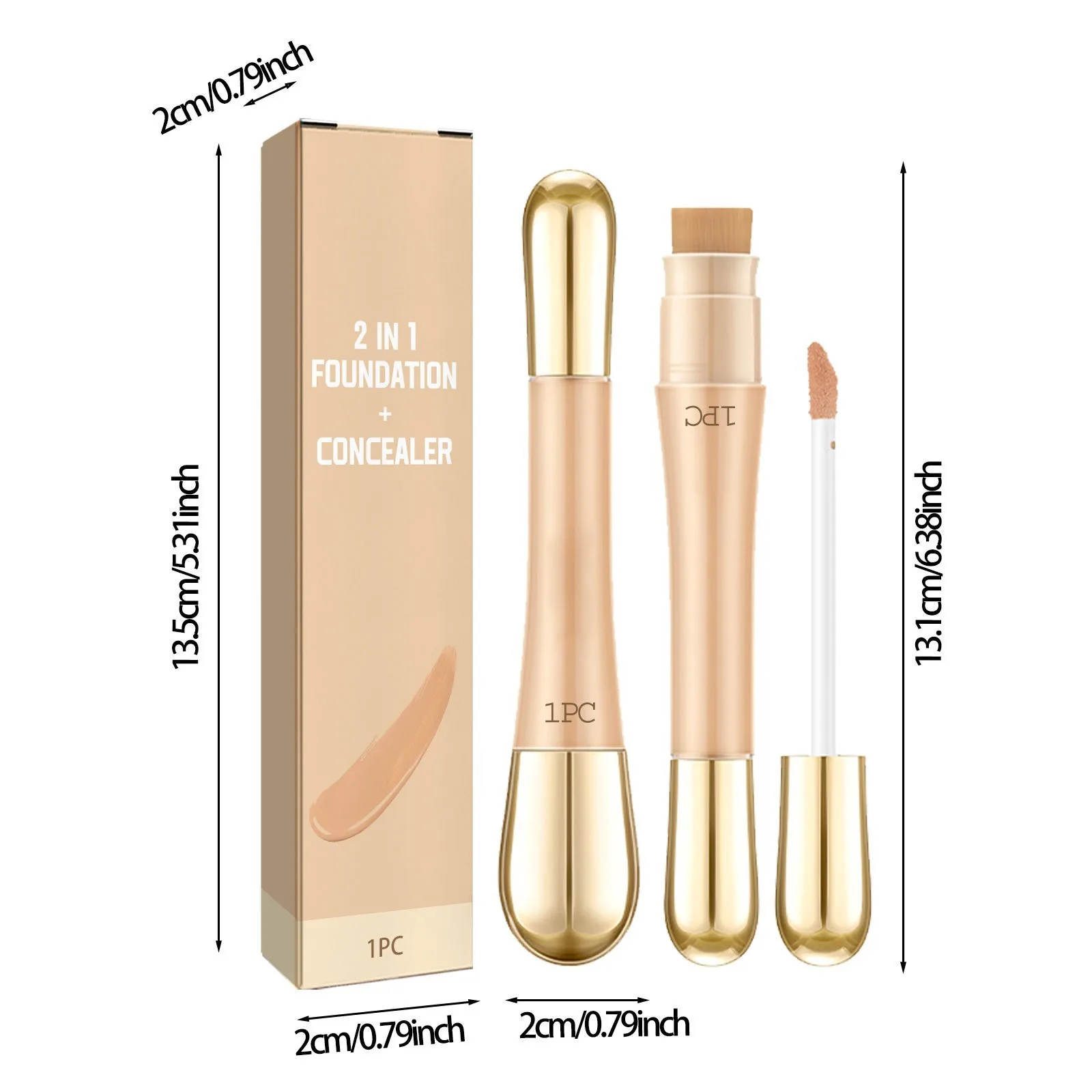 Double-Head Concealer 2 In 1 Flawless Face Concealer Long-lasting Full Coverage Concealer Foundation Cream Face Makeup Cosmetics 5