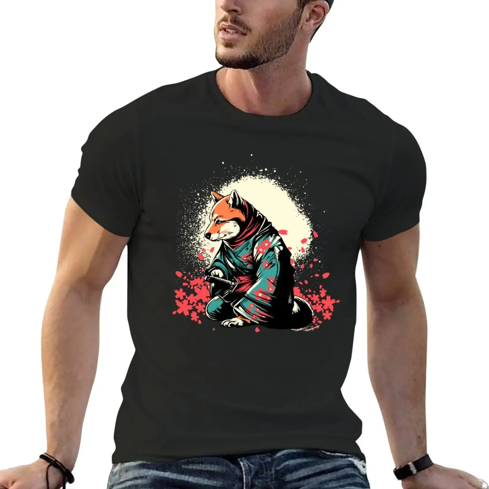 

Shiba samurai T-Shirt oversizeds Blouse mens t shirts pack