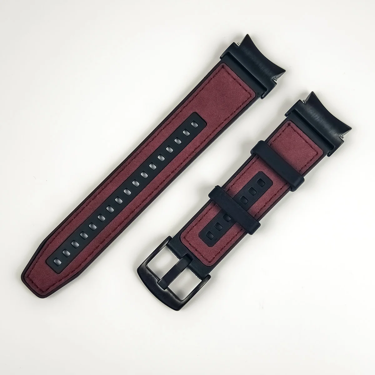 Premium Dual Material Strap for Smartwatches - Silicone & Leather Bracelet