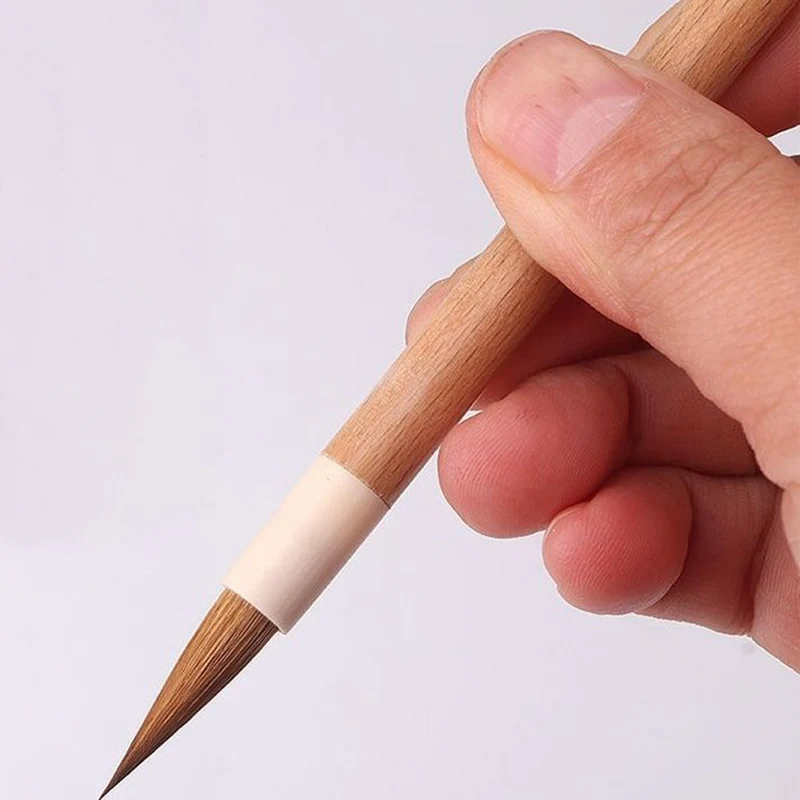 5PCS Weasel Hair Calligraphy Brush Pens Handmade Wooden Handle Chinese Painting Brush Xiaokai Regular Script Writing paint brush calligraphy brush