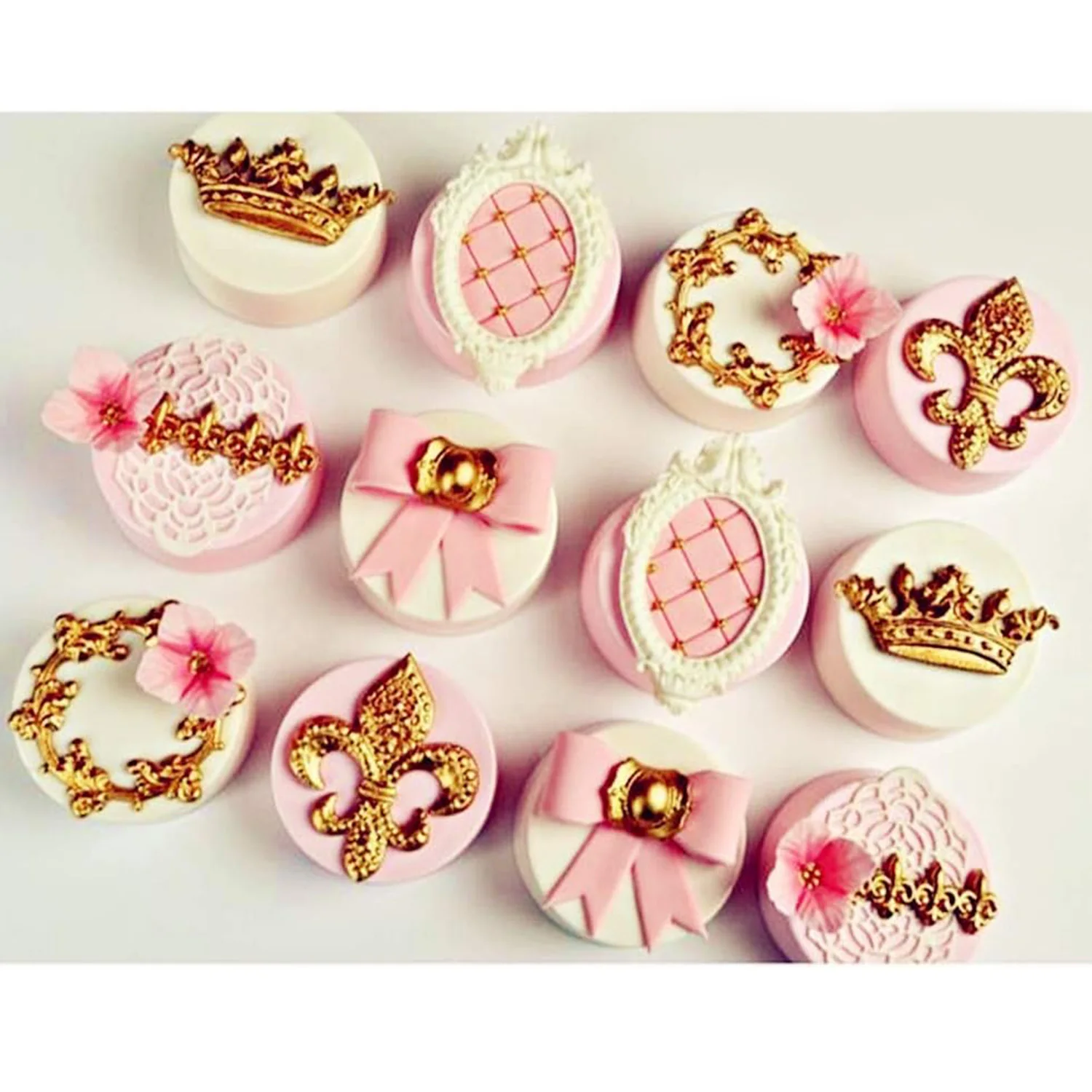 3-teilige barocke Fondant-Formen, Scroll-Rand, Spitze, Silikonformen, Locken, Zahnfleischpaste, Süßigkeiten, Schokolade, Formen zum Dekorieren von Kuchen – Detail 9