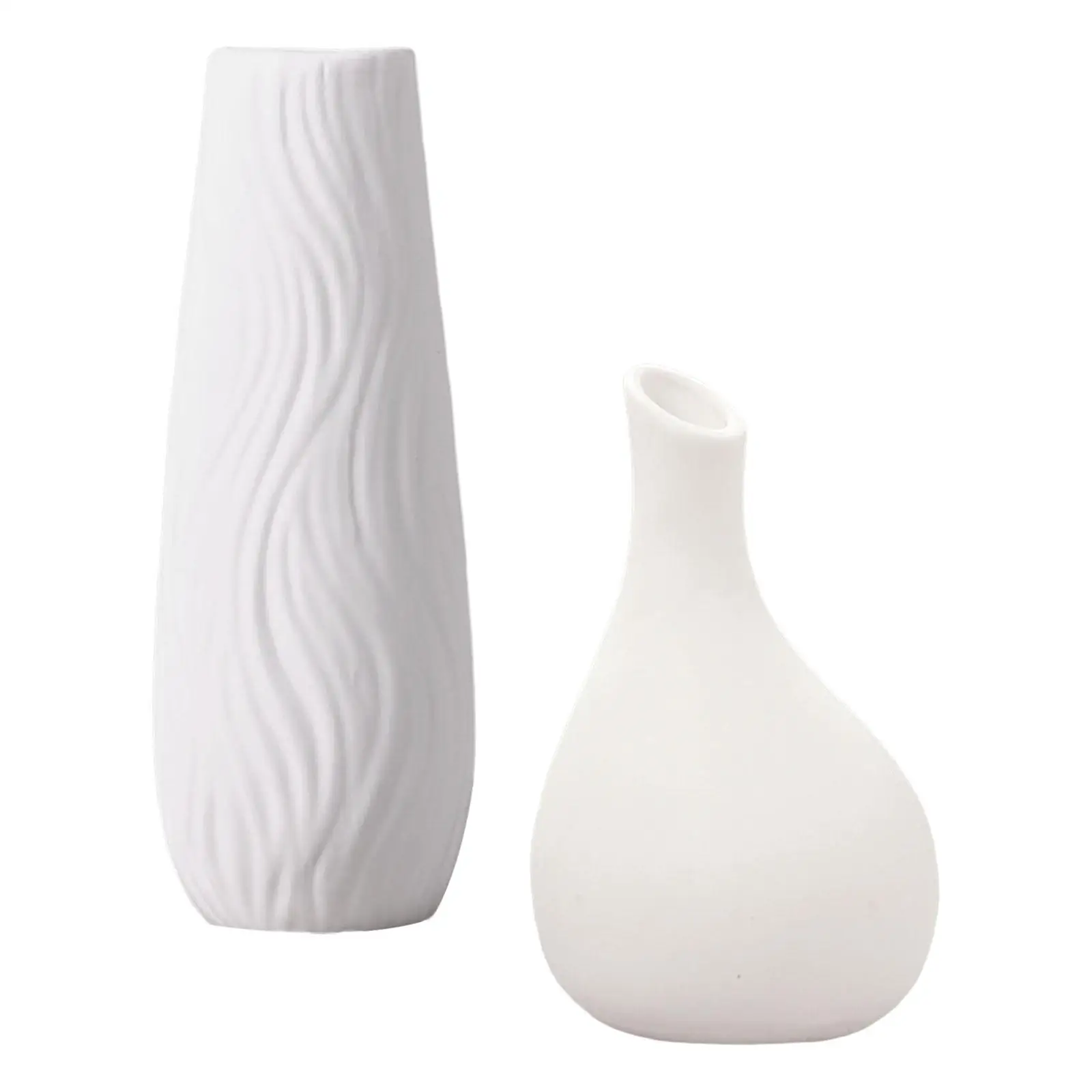 European Style Vase Ceramic White Desktop Centerpiece Minimalist Vase for Bathroom Kitchen Bedroom Shelf Home Decoration