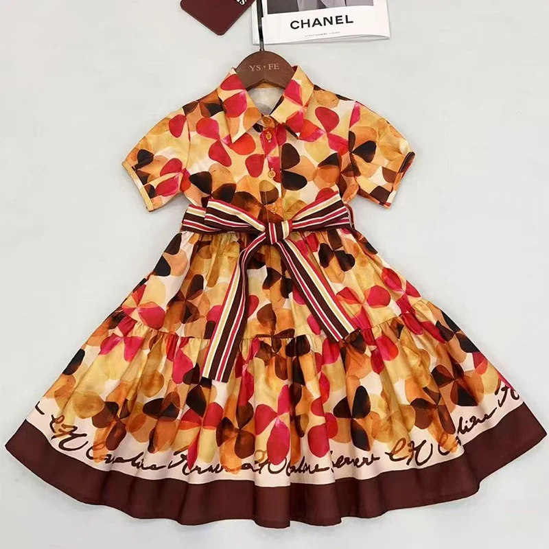 فستان CH غير رسمي متعدد الألوان من القطن للأطفال،...
