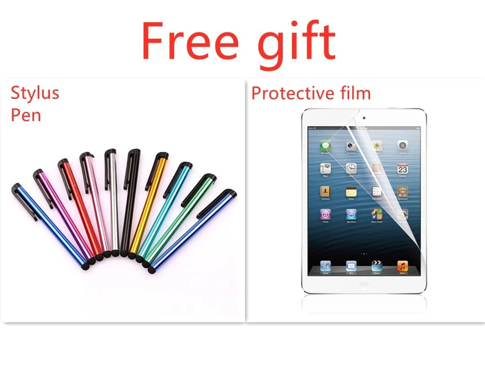 Slim PU Leather Tablet Case Cover with Screen Protector and Stylus Pen