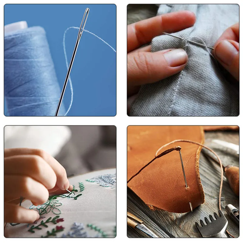 Sewing Accessories Large Eye Blunt Sewing Needles Cross Stitch Knitting Needle Handmade Leather Embroidery Thread Needle 9 PCS