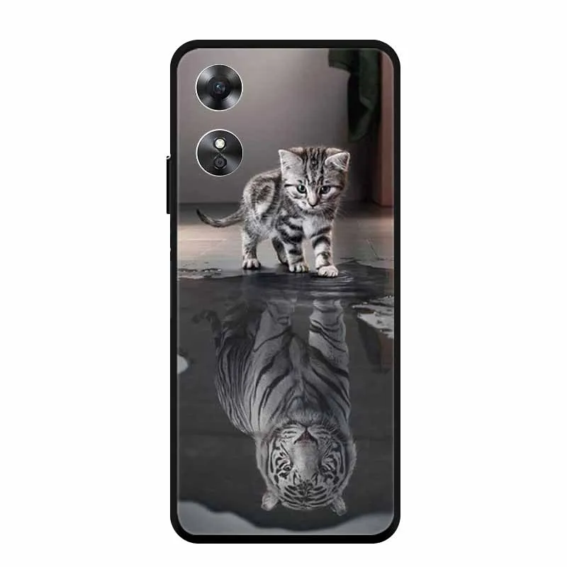 Cool Animal Design Black Edge Silicone Soft Phone Cover Case