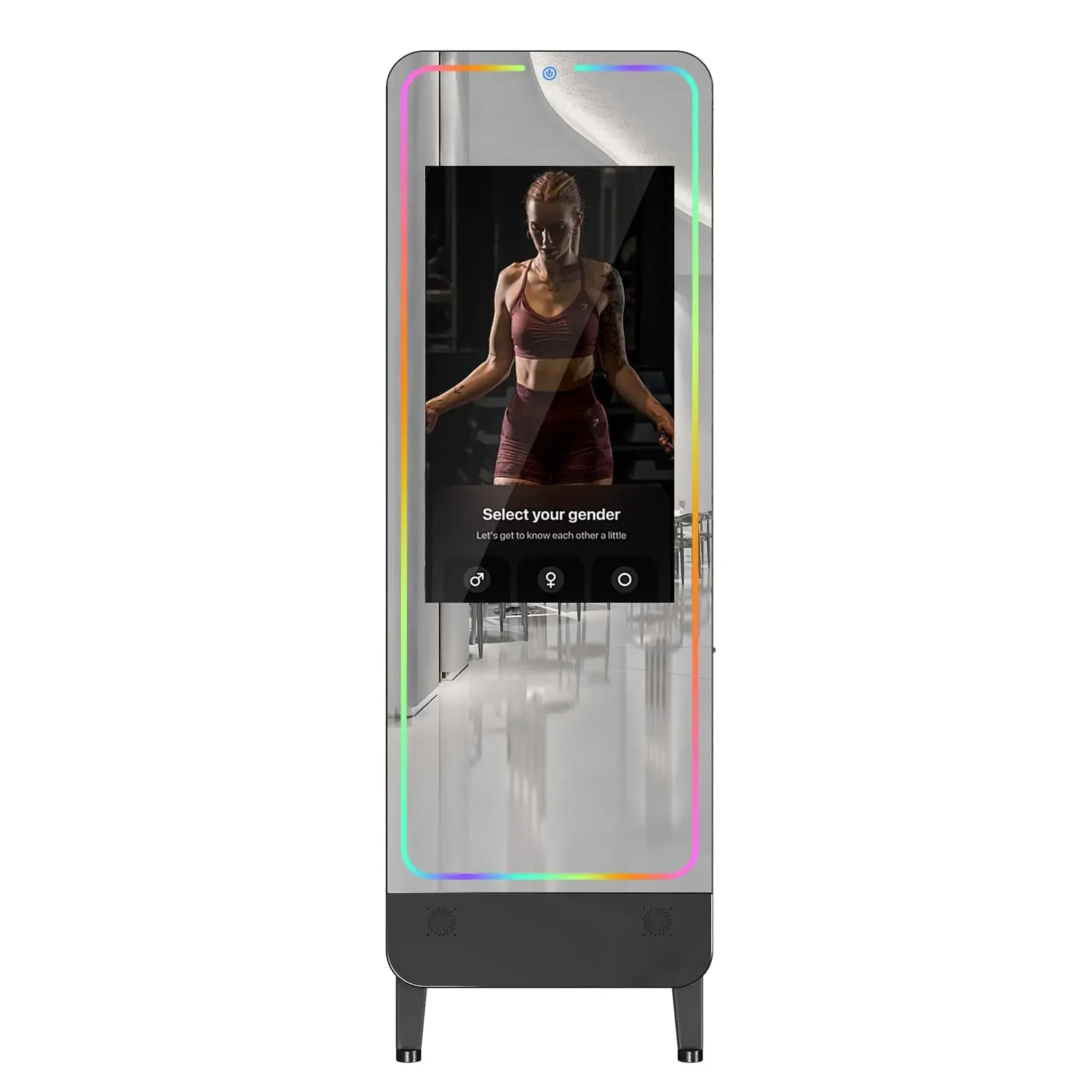 32&rdquo;Smart Reflective Trainer HD Display with Cell Phone Screen Casting Function, Support Various Apps Light and Sound Control
