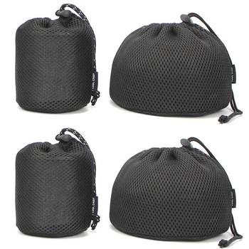 Outdoor Set Pot Storage Bag Portable Camping Cooker Stove Tableware Organizer Bag Anti-Dust Thicken Nylon Mesh Drawstring Pouch