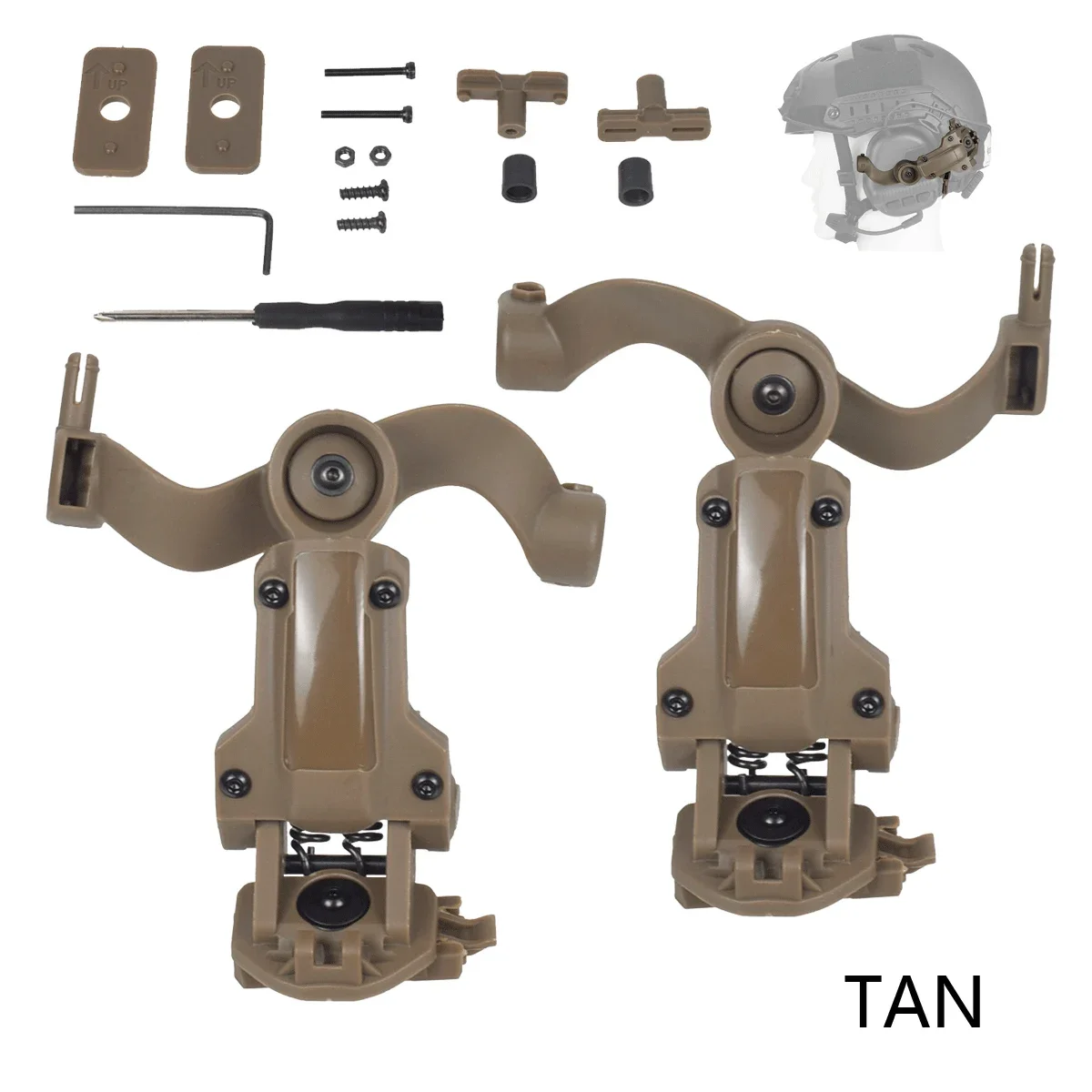 Headset Rail Mount Bracket Helmet Headset Guide Adapter Fit OPS Core ARC and Team Wendy Multi-Angle 360&deg; Rotation Holder