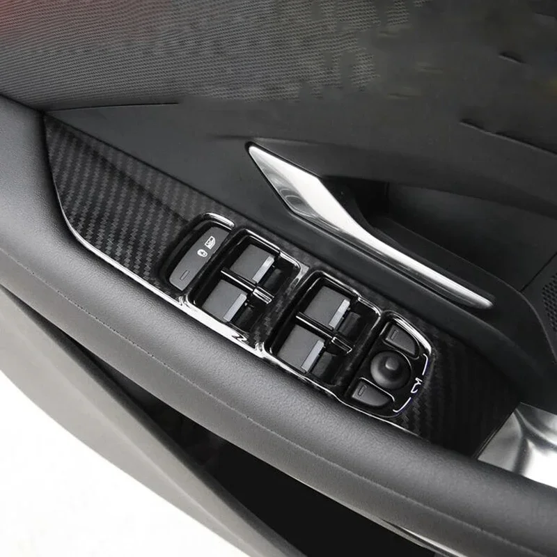 Cover Pannello Interruttore Finestrino Per Kia EV6 2022+ - ABS Carbon Look (4 Pezzi, Guida A Sinistra)