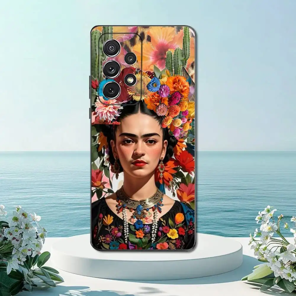 Chic Frida Kahlo Inspired Fashion Phone Case - Soft Black Silicone Cover