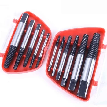 5pcs/6pcs Damaged Broken Screw Remover Extractor,Drill Bits Steel Durable Easy Out Remover Tool,Works on Wood and Machine Screws 1