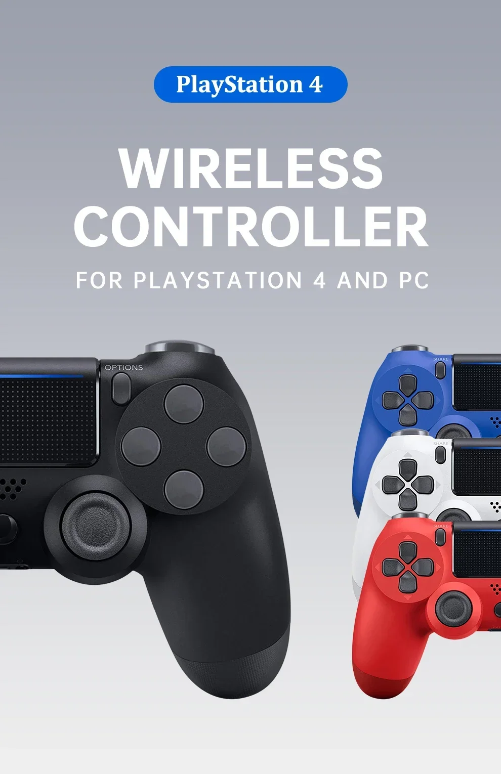 Controller for PS4 Slim Pro Joystick Gamepad Dual Vibration Wireless Bluetooth Joypad For PlayStation 4 Joypad PC/IOS/Android 7 Controller for PS4 Slim Pro Joystick Gamepad Dual Vibration Wireless Bluetooth Joypad For PlayStation 4 Joypad PC/IOS/Android 1
