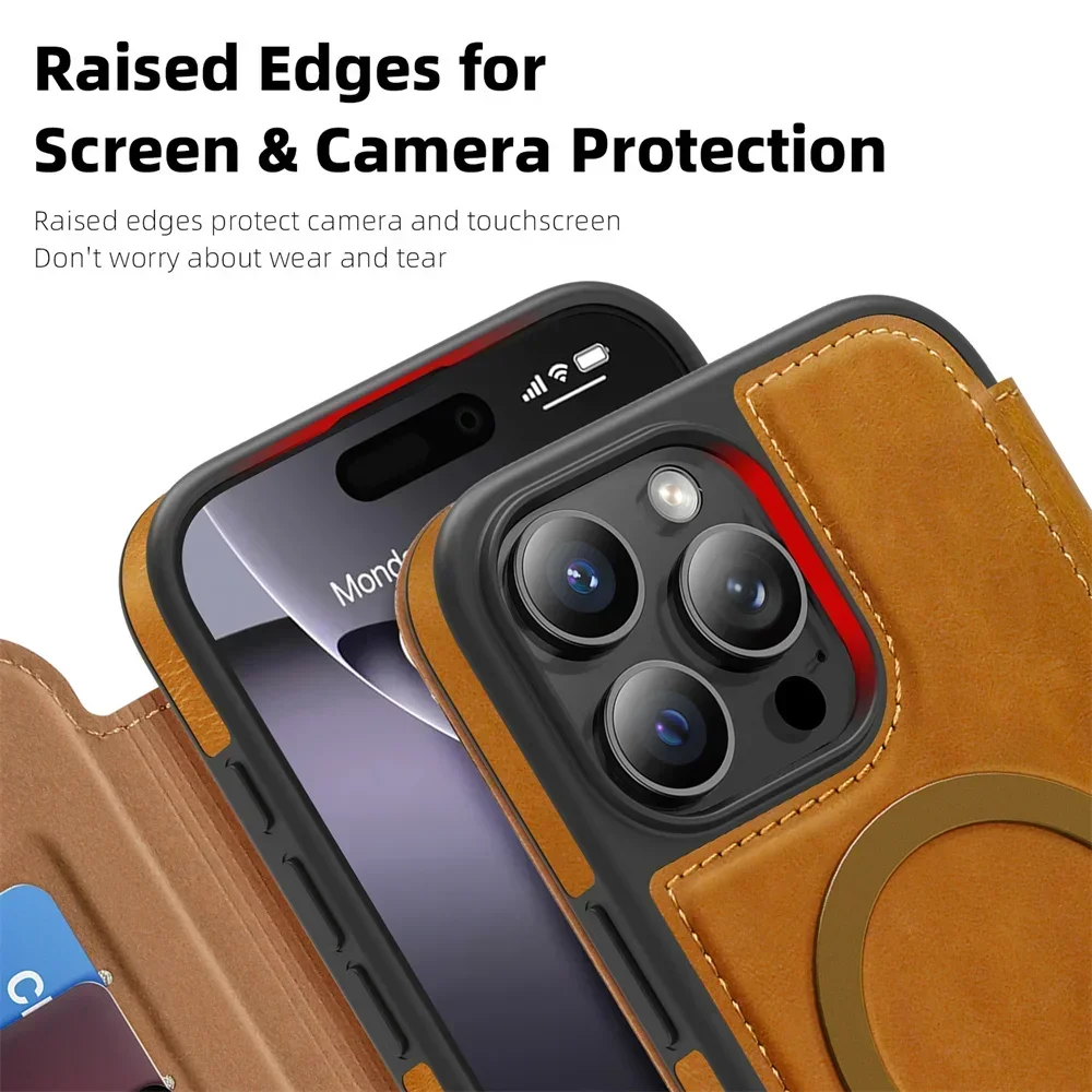 Premium 2-in-1 Detachable Leather Wallet Case with MagSafe RFID Protection