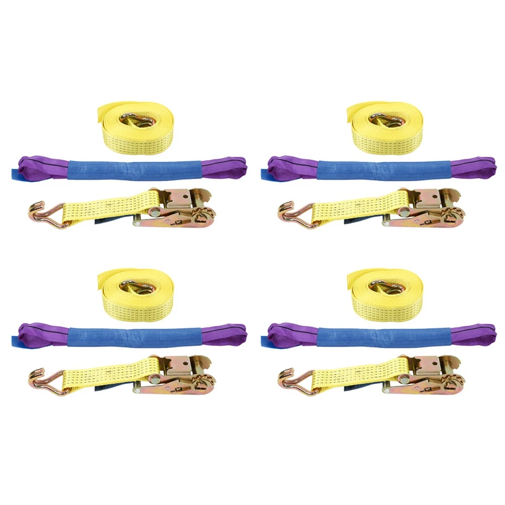 Professional Ratchet Recovery Straps Trailer Tie Down Alloy Wheel