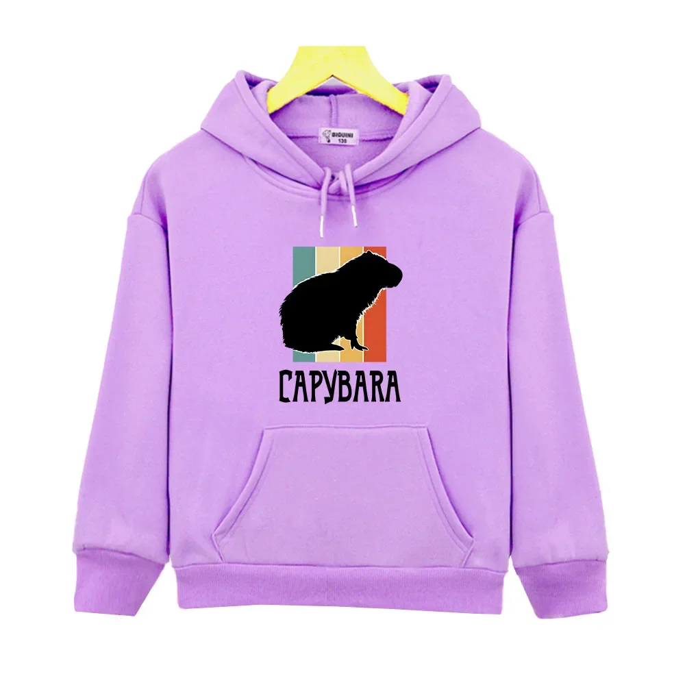 Cartoon Animal Hoodie Capybara Lover Rodent Water Sweatshirt Long Sleeves Top Y2K Sudadera Kids Clothes Girl Pullover Boy Casual