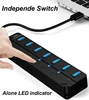 4/7 Ports USB 3.0 Hub Splitter with Switch Power indicator Provied DC 12V 2A Power and 5Gbps Data Transmit for Laptop PC Mouse 2