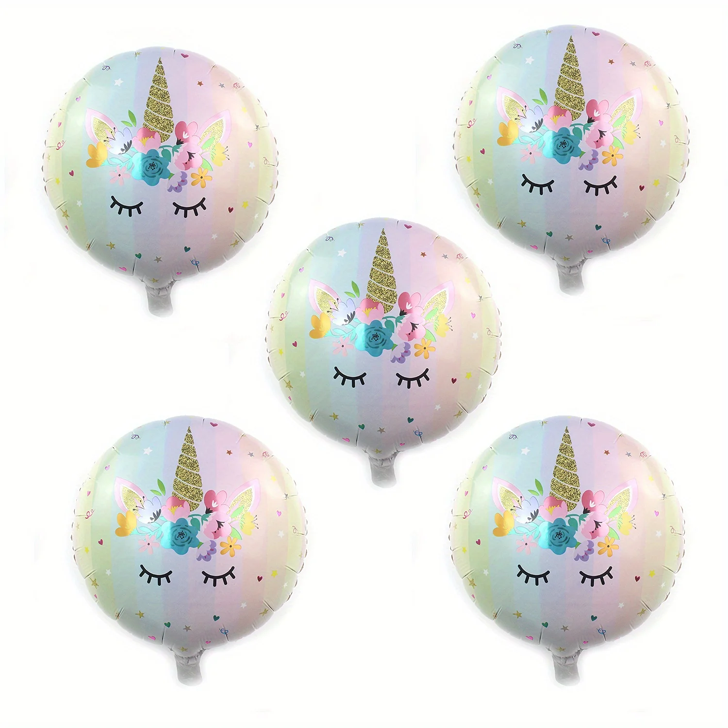 18-Zoll-runde Wimpernblume, aufblasbarer Einhorn-Folienballon, alles Gute zum Geburtstag, Mädchen, Party, Urlaub, Hochzeit, Dekoration, Geschenke – Detail 7