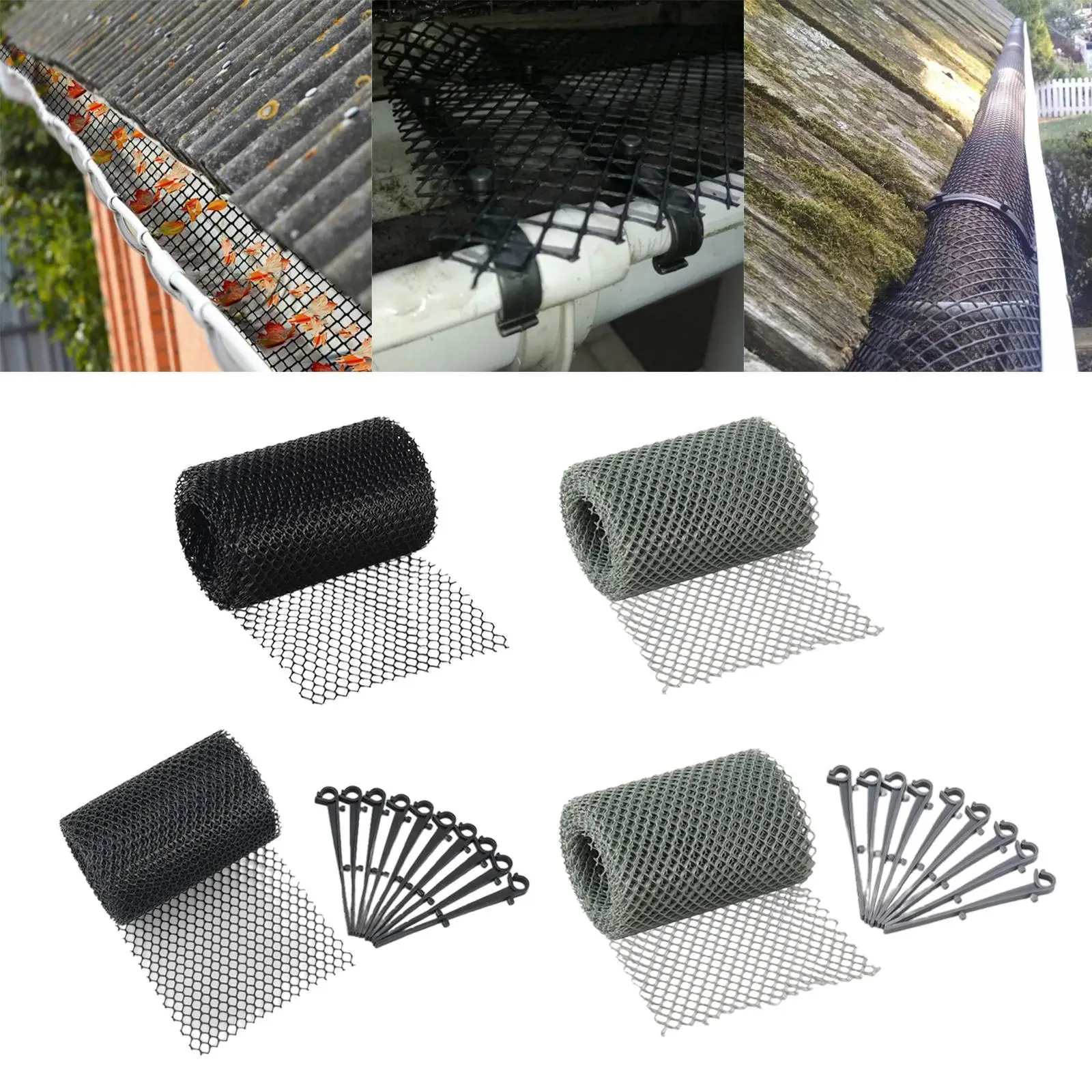 Leaf Guard Mesh Gutter Downspout Protectors 6M Practical Accessories Gutter