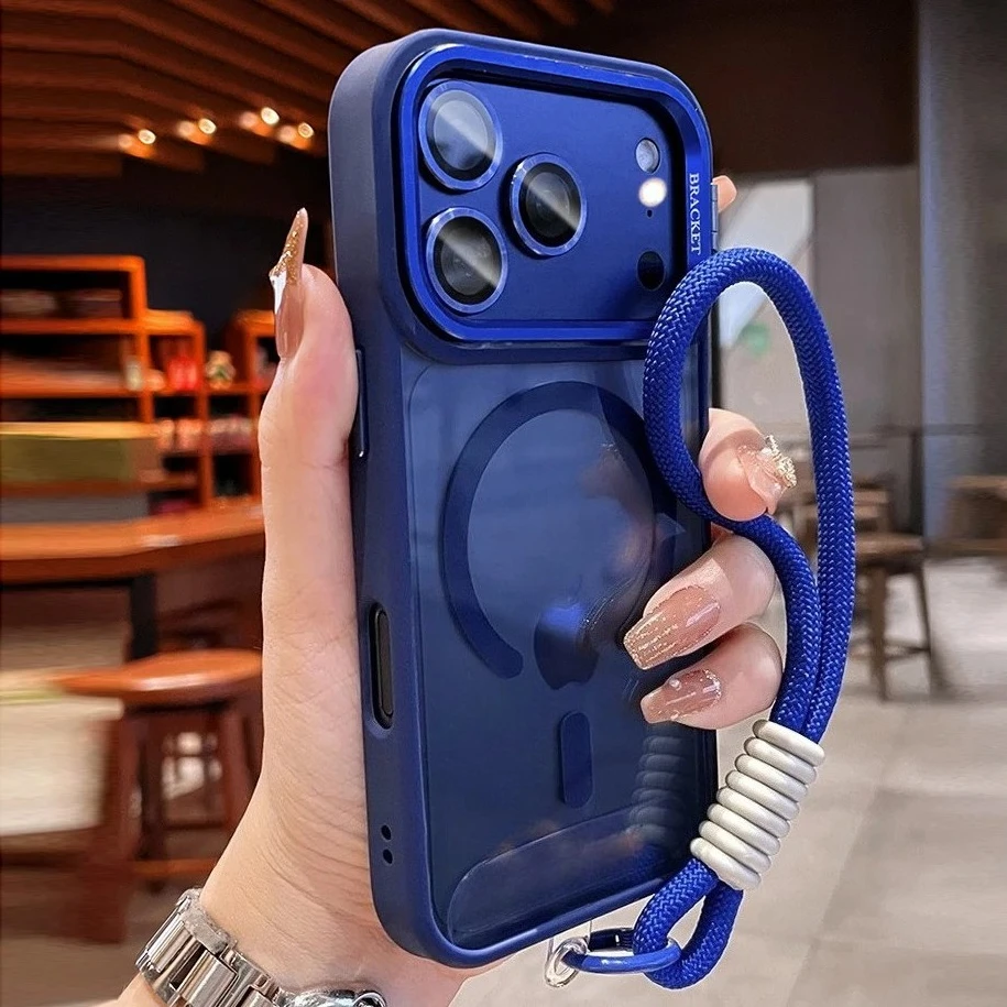 New Camera Bracket For Magsafe Case for iPhone 17 Pro Max 17 Air 16 15 14 Plus 11 12 13 Pro Max With Wrist Strap Lens Film Cover 2