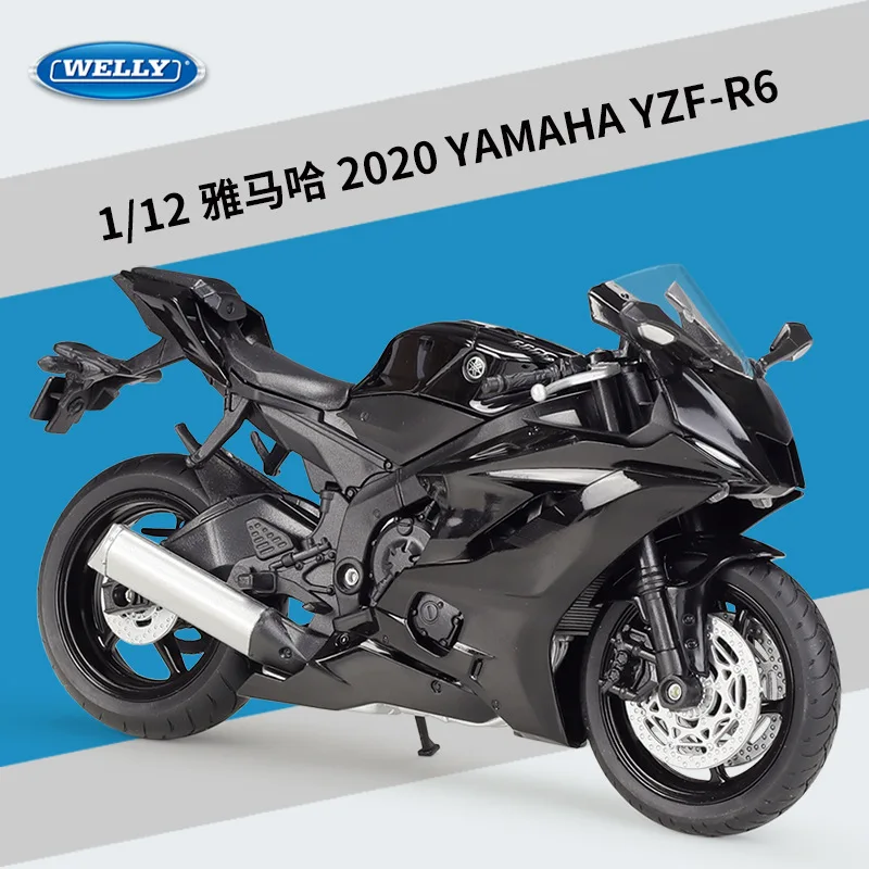Welly 1:12 2020 Yamaha YZF-R6 Alloy Motorcycle Model Simulation Diecast Metal Street Motorcycle Model Collection Children Gift 6