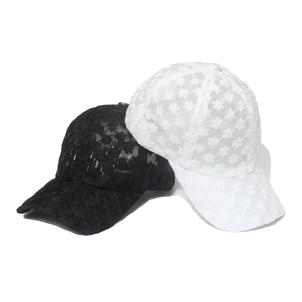 Baseball Cap Sun Hat Summer Hollow Flower Women's Baseball Hat Fashion Versatile Sunshade Lace Duck Tongue Leisure
