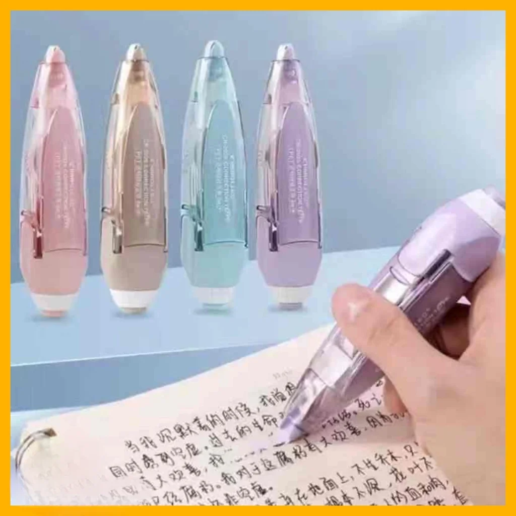리필 가능한 휴대용 푸시 타입 교정 테이프 문구, 사무실 학교 액세서리 용품