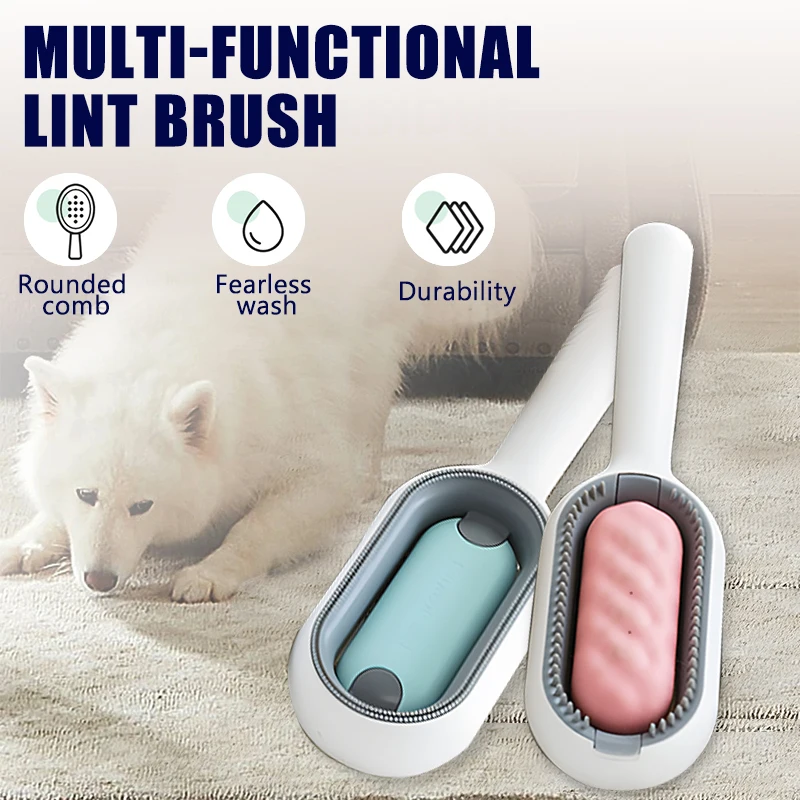 Clean Cat Dog Hair Removal Comb Grooming Brush Comb with Disposable Wipes Double Sided Hair Removal Brushes for Pet Skin Care