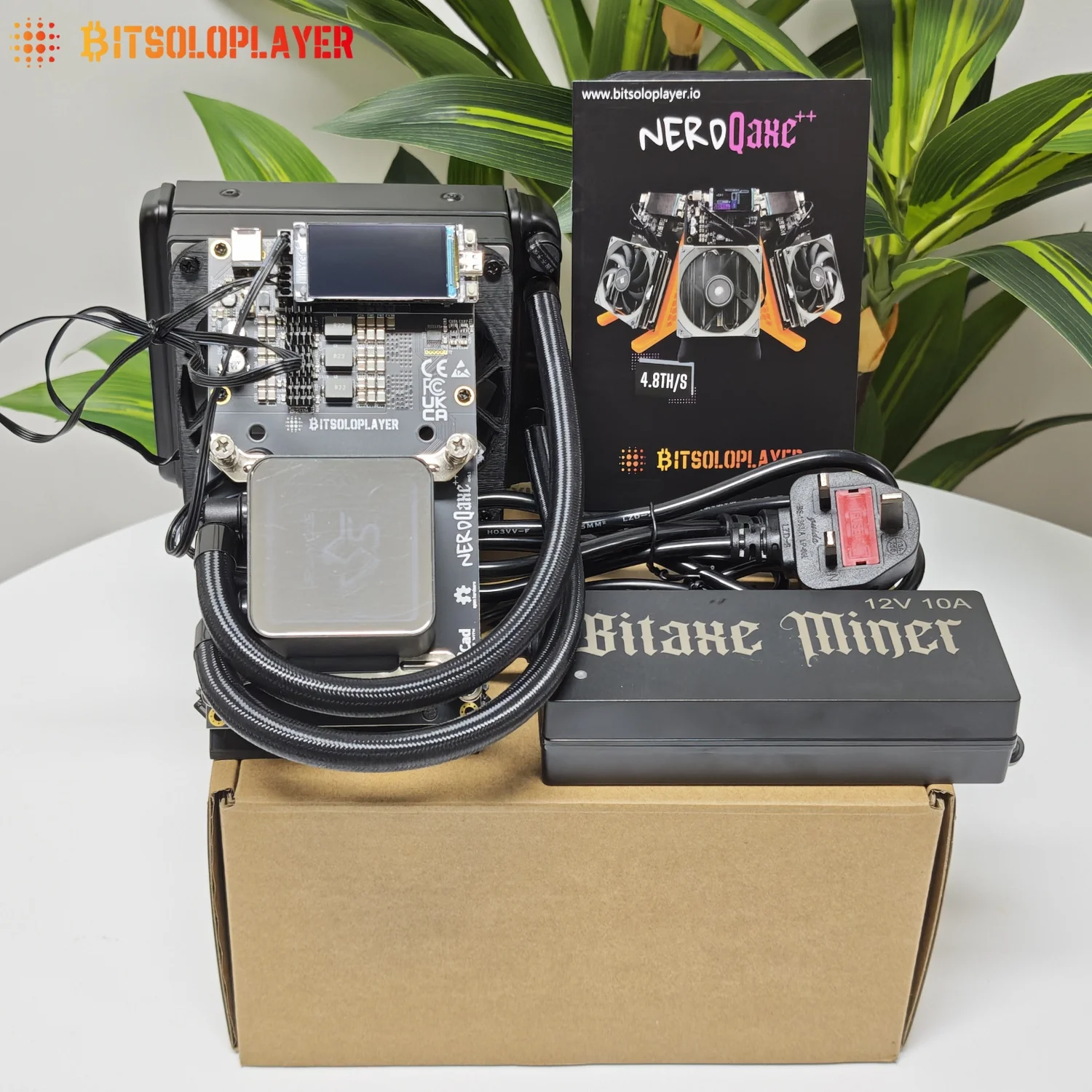 HuddyFee] NerdQaxe+ + Hydro BTCマイニングマシン 4.8TH/S 60W 冷却ファンキット 暗号通貨