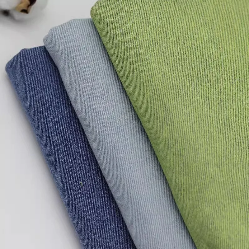 아보카도 그린 샌드 워시 청바지 원단 패션 두꺼운 데님 직물, DIY 바느질 바지 가방 코트 블레이저