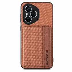 Premium Card Leather Case with RFID Protection - 360° Protective Wallet & Magnetic Flip Cover for Honor 400 smart (Brown)